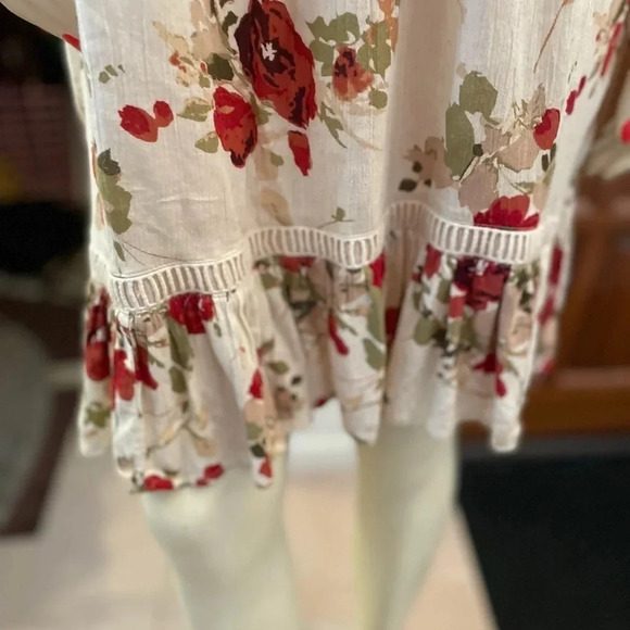 Volcom “SHELLO DRESS”
macramé top spaghetti straps ruffle hem floral boho L - Picture 7 of 15